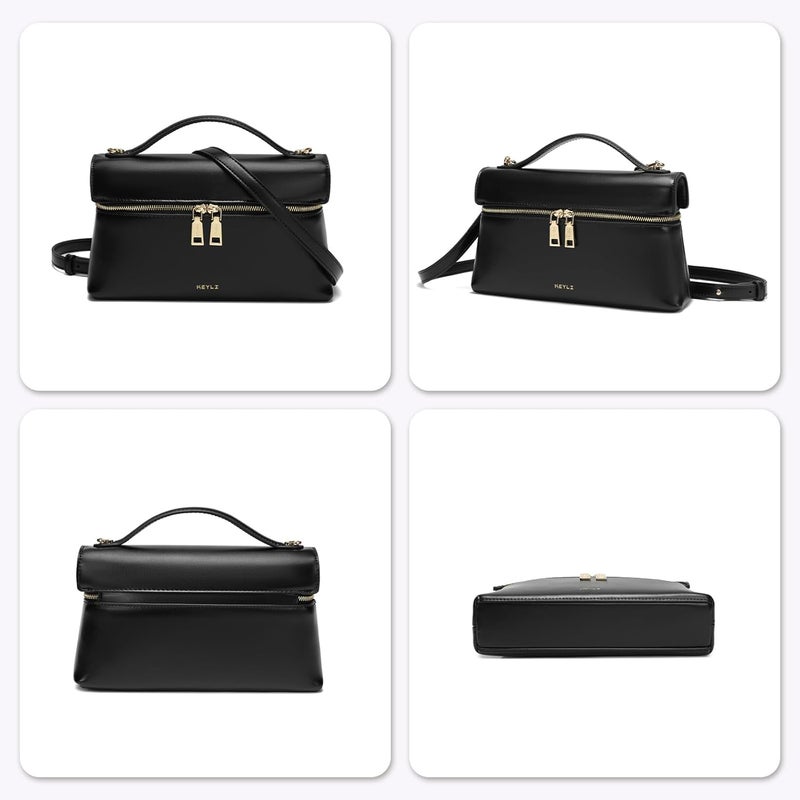 Keyli Women's Top Handle Bag Leather Small Handbags Trendy Designer Crossbody Shoulder Bag for Women Cute Quiet Purses - Image 5